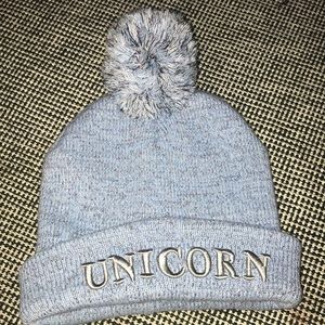 Unicorn Pom Pom Hat light blue sparkle